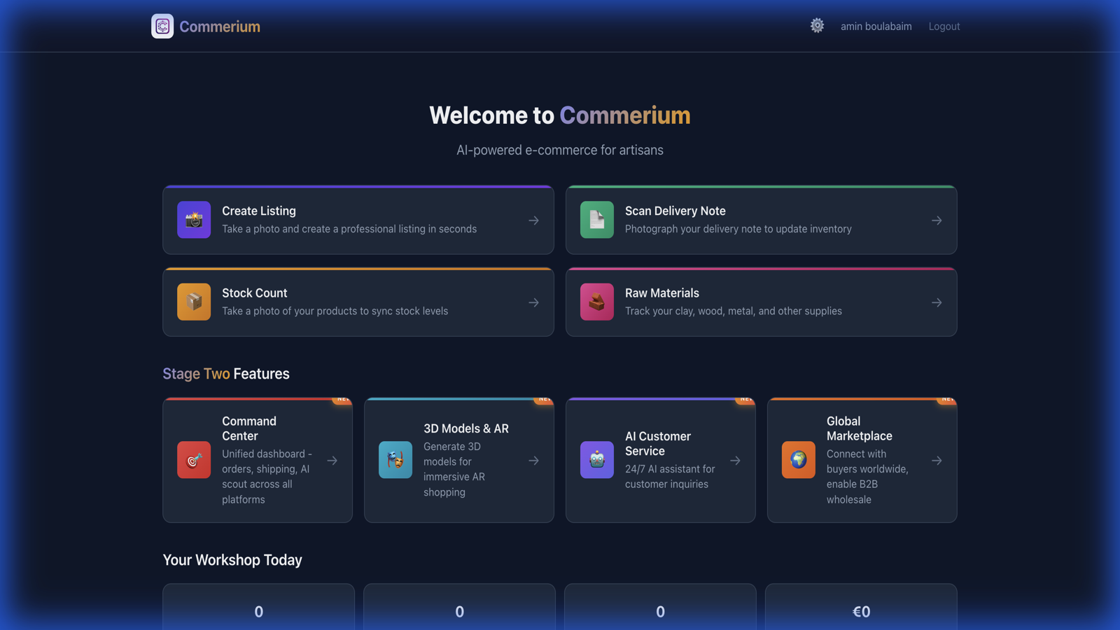 Commerium ecommerce operations dashboard